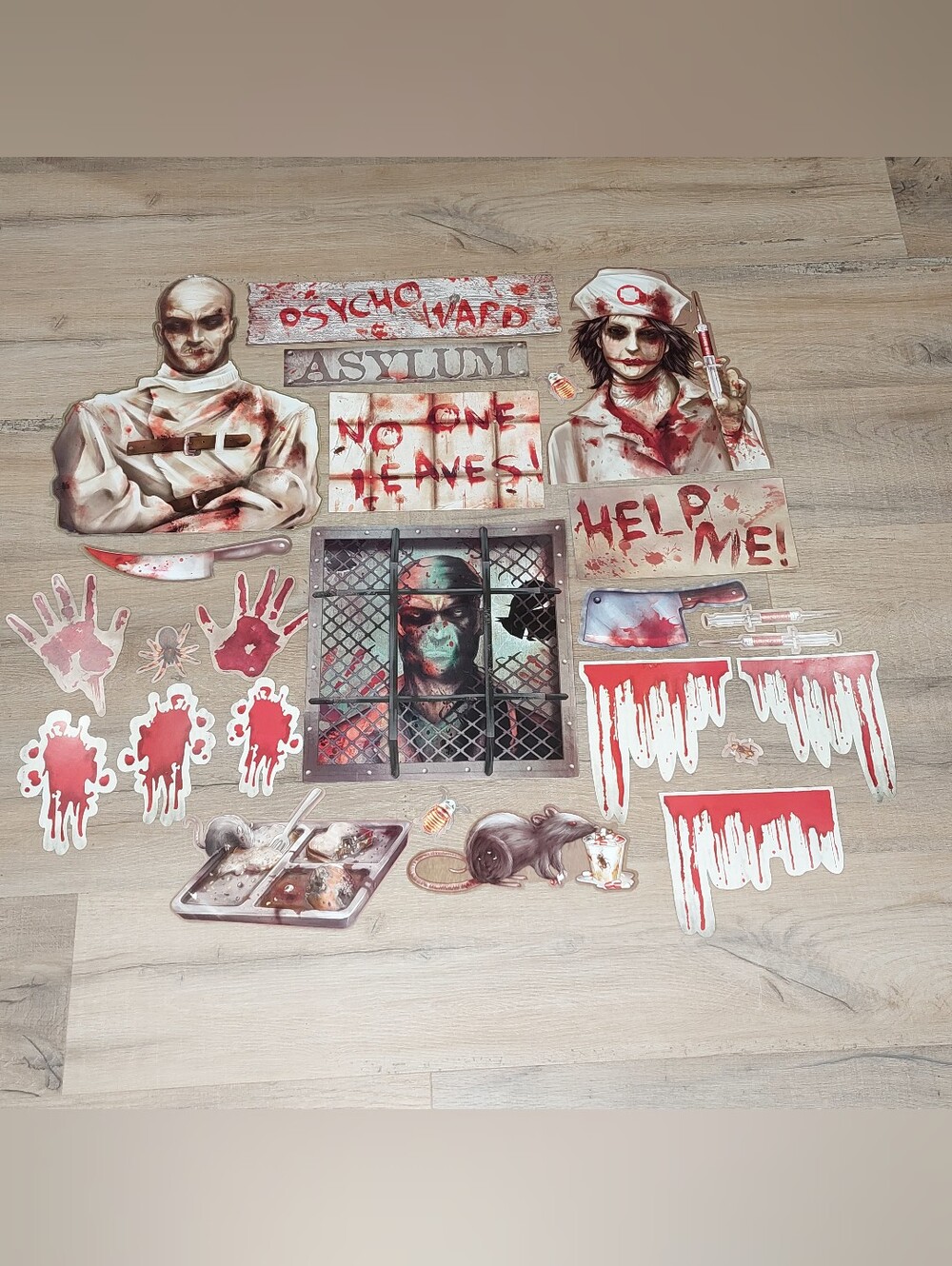 Spooky Asylum Wall Decorating Kit Halloween Props 🥼☠️👻🕷️
